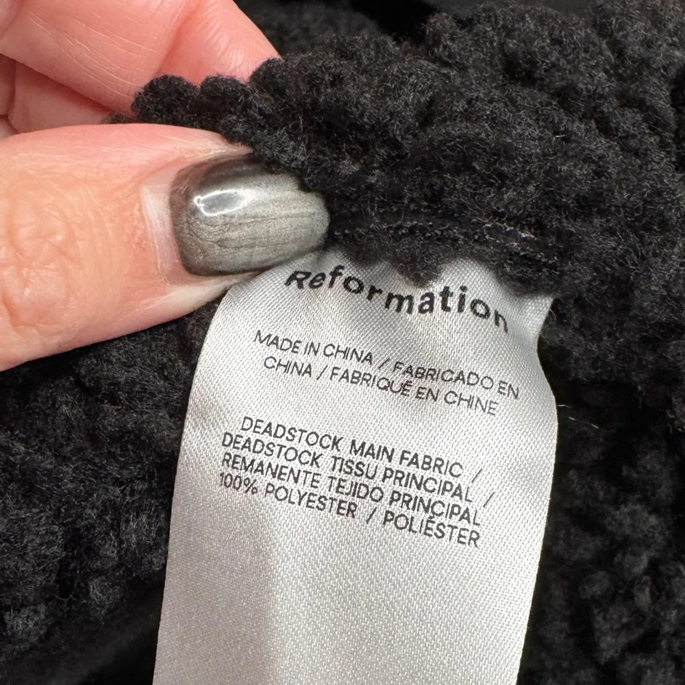 Reformation Talli faux suede and shearling jacket coat - Picture 6 of 7